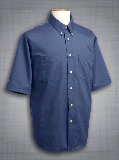 Picture of Forsyth - C1002P - Men's Short Sleeve Two-Pocket Classic Oxford Shirt in French Blue