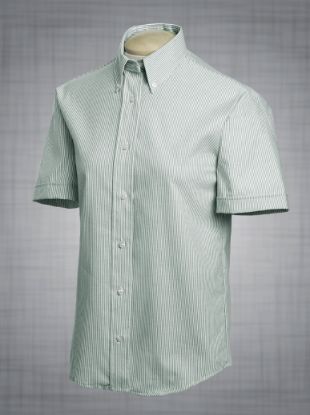 Picture of Forsyth - C114 - Ladies Short Sleeve Classic Striped Oxford Shirt
