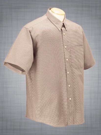 Picture of Forsyth - C116A - Men's Short Sleeve Houndstooth Oxford Shirt