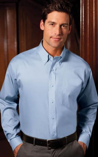 Picture of Forsyth - 1515-211 - Men's Button Down Collar Shirt in Light Blue