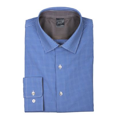 Picture of Forsyth - 14022 - Men's Long Sleeve Stretch Check Shirt in Blue