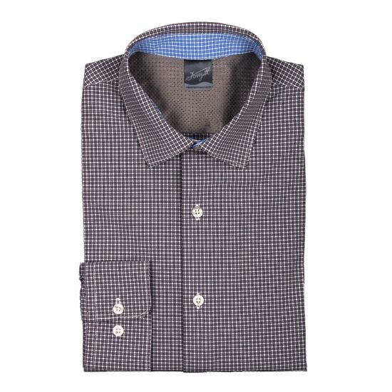 Picture of Forsyth - 14023 - Men's Long Sleeve Stretch Check Shirt in Charcoal