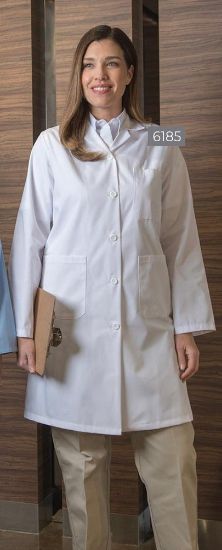 Picture of Premium Uniforms - 6185KC - Ladies Lab Coat with Knit Cuffs