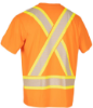Picture of Forcefield - 022-SEGCBEOR - Athletic Fit Hi-Viz Crew Neck Short Sleeve Safety T-Shirt with Segmented Reflective Tape