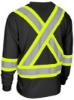 Picture of Forcefield - 022-CBECSABKLS - Hi-Viz Crew Neck Long Sleeve Safety T-Shirt Chest Pocket