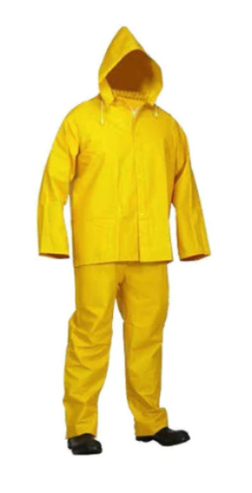 Picture of Forcefield - 023-5000FR - 3-Piece Yellow PVC Rainsuit with Fire Resistant Coating