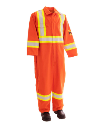 Picture of Forcefield - 024-FRCOR - Orange FR Treated 100% Cotton Coverall with Reflective Tape