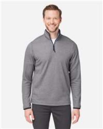 Picture of Core 365 - Mens Venture Heathered Stripe Quarter-Zip Pullover