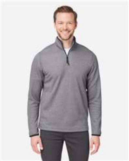 Picture of Core 365 - Mens Venture Heathered Stripe Quarter-Zip Pullover