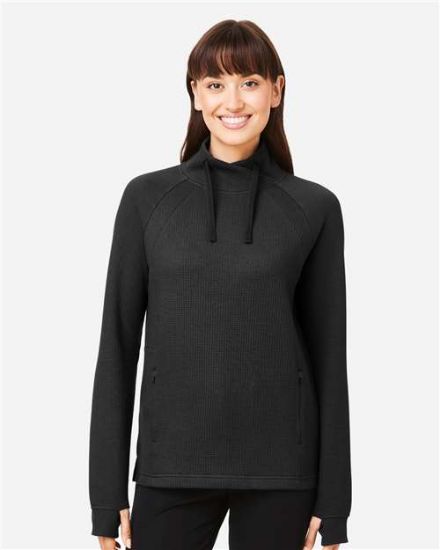 Picture of North End - Women's Rhythm Waffle Cross-Neck Pullover