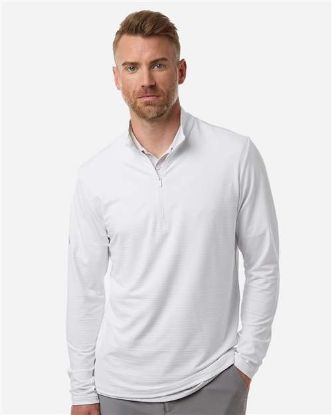Picture of Adidas - Mens Textured Stripe Quarter-Zip Pullover