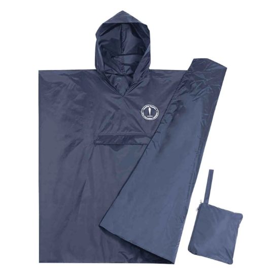 Picture of MS156 Custom Packable rain poncho with front zippered pocket/pouch