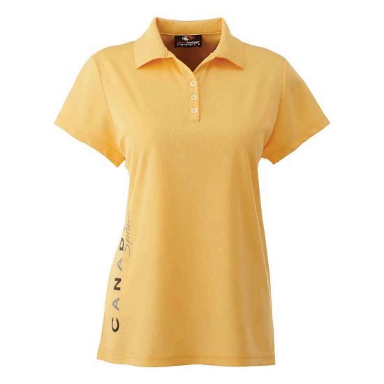 Picture of GS237 Custom Solid polo shirt with self fabric johnny collar (ladies')