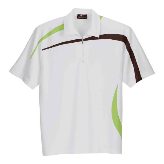 Picture of GS219 Custom Three-toned polo shirt with self collar & 1/4 zip placket