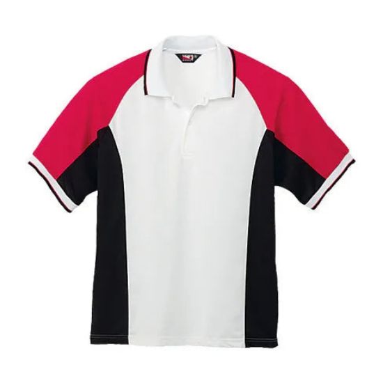 Picture of GS116 Custom Three-toned polo shirt with knit collar & knit cuffs