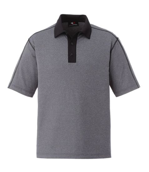 Picture of GS283 Custom Polo shirt with snap closure, contrast flat lock stitching detail & self collar