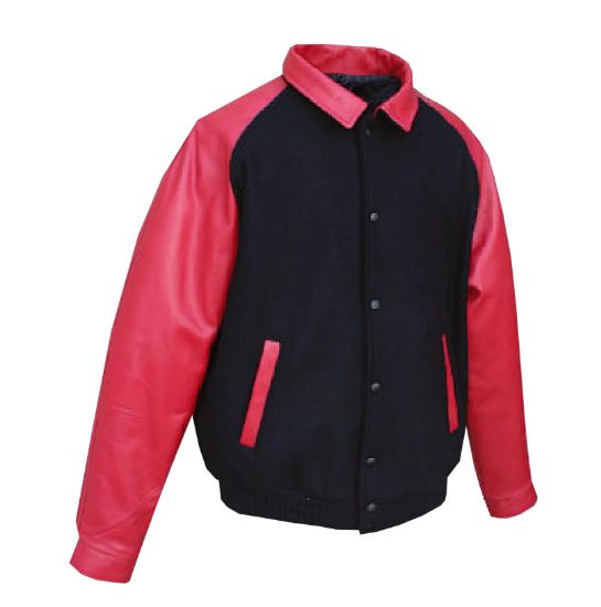 Picture of JK378 Custom Melton leather varsity jacket
