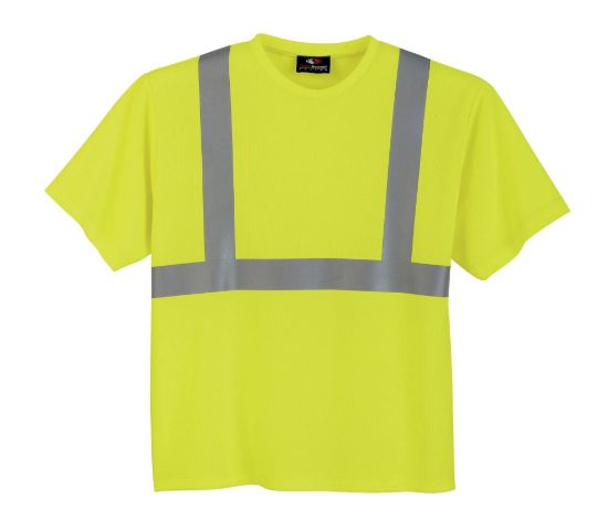 Picture of TS126R Custom Hi-vis crew neck pullover short sleeve t-shirt with 3M reflective tape