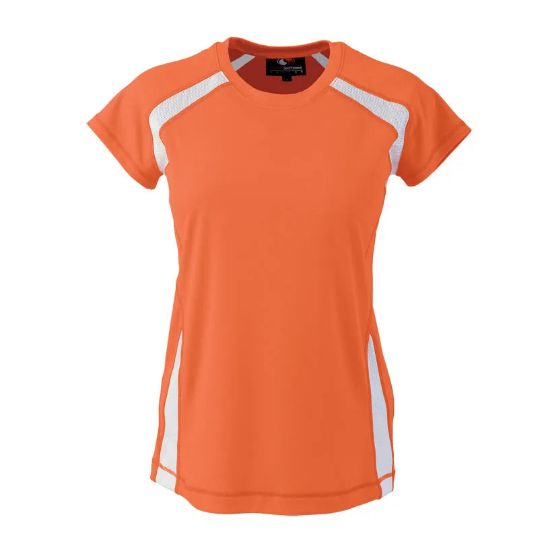 Picture of TS128 Custom Two-toned crew neck pullover short sleeve t-shirt with mesh inserts (ladies')