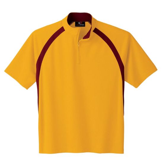 Picture of TS129 Custom Two-toned 1/4 zip short sleeve t-shirt with raglan sleeves & inserts