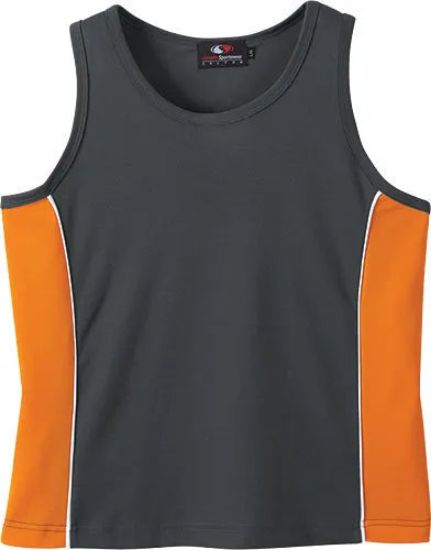 Picture of TK22 Custom Two-toned tank top with piping detail