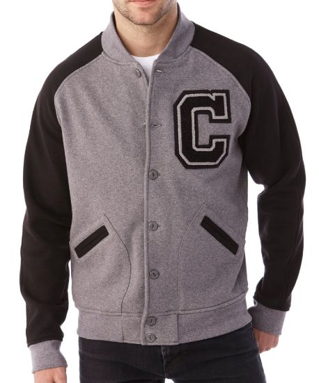 Picture of JK572 Custom Unlined two-toned fleece varsity jacket