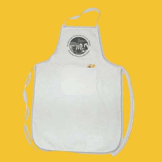 Picture of L08475 - Aprons - DISCO - Polyester One Pocket Bib Apron White