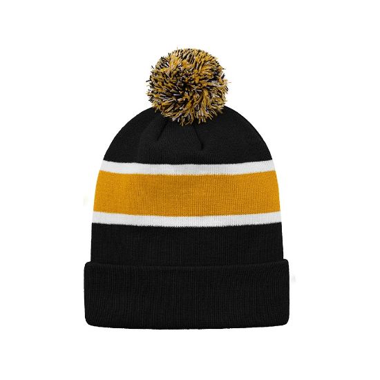 Picture of H08080 - Hat Trick - Striped Knit Cuff Toque with Pom-Pom