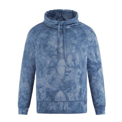 Picture of P0231 Custom Men's Tie-Dye French Terry Pullover Hoodie w/ Button Placket