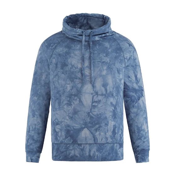 Picture of P0231 Custom Men's Tie-Dye French Terry Pullover Hoodie w/ Button Placket