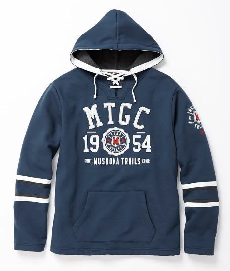 Picture of PO173 Custom Men's 80/20 Pullover Hoodie w/ Stripes on Sleeves