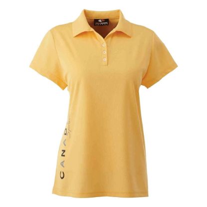 Picture of GS237 Custom Solid polo shirt with self fabric johnny collar (ladies')