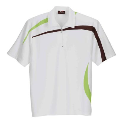 Picture of GS219 Custom Three-toned polo shirt with self collar & 1/4 zip placket