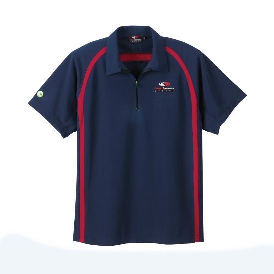 Picture of GS151 Custom Two-toned polo shirt with self collar & 1/4 zip placket