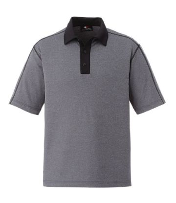 Picture of GS283 Custom Polo shirt with snap closure, contrast flat lock stitching detail & self collar