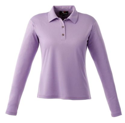 Picture of GS257 Custom Long sleeve solid polo shirt with self collar (ladies')