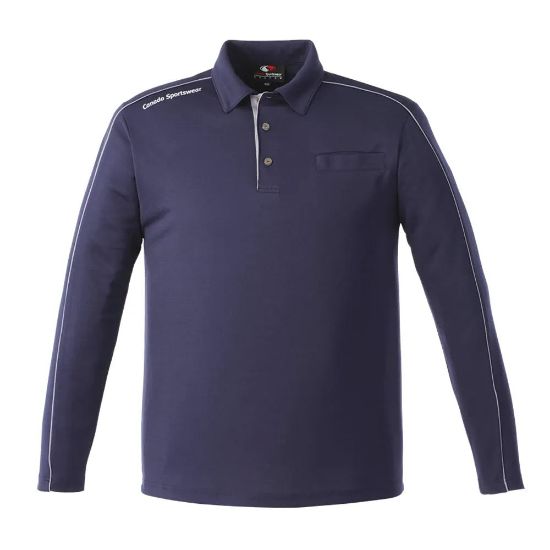 Picture of GS250 Custom Long sleeve polo shirt with piping detail & self collar