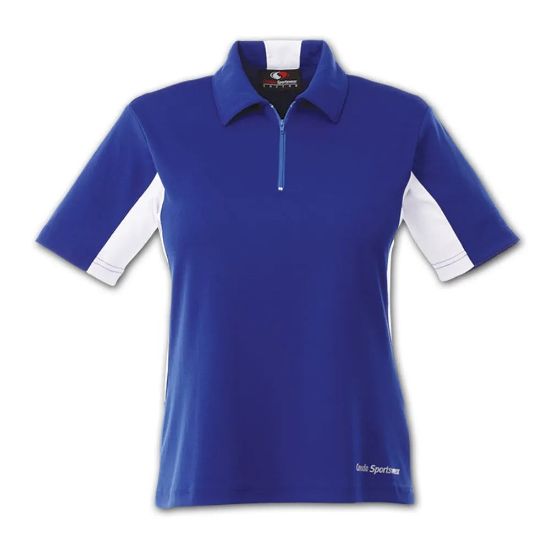 Picture of GS245 Custom Two-toned polo shirt  with 1/4 zip & self collar (ladies')