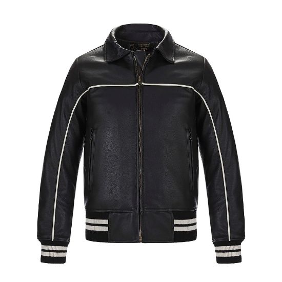 Picture of JK688 Custom Premium cowhide leather jacket with piping