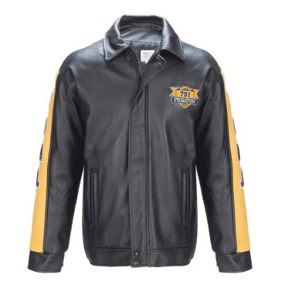 Picture of JK438 (LEATHER) Custom Two-toned leather jacket with sleeve inserts