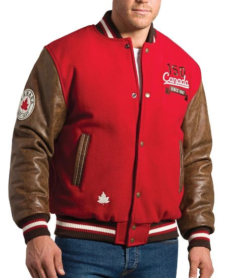 Picture of JK150 Custom Melton leather varsity jacket