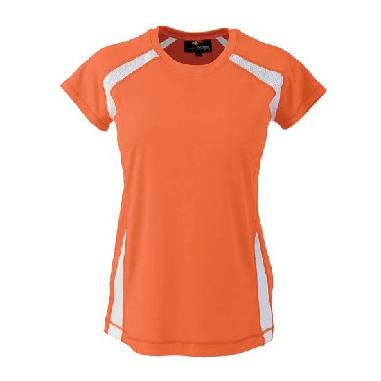 Picture of TS128 Custom Two-toned crew neck pullover short sleeve t-shirt with mesh inserts (ladies')