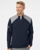 Picture of A532 - Men's Textured Mixed Media Quarter-Zip Pullover