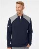 Picture of A532 - Men's Textured Mixed Media Quarter-Zip Pullover