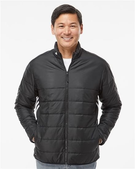 Picture of A570 - Men's 3-Stripes Puffer Full-Zip Jacket