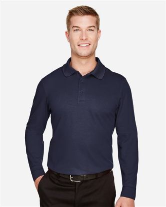 Picture of DG20L - Men's CrownLux Performance® Plaited Long Sleeve Polo
