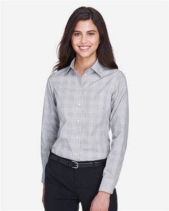 Picture of DG520W - Women's Crown Collection® Glen Plaid Woven Dress Shirt