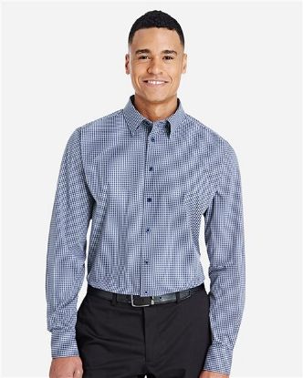 Picture of DG535 - Men's CrownLux Performance® Tonal Mini Check Woven Dress Shirt