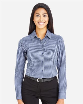 Picture of DG535W - Women's CrownLux Performance® Tonal Mini Check Woven Dress Shirt
