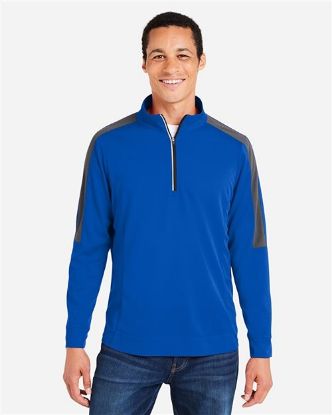 Picture of CE404 - Men's Market Snag Protect Mesh Colorblock Quarter-Zip Pullover